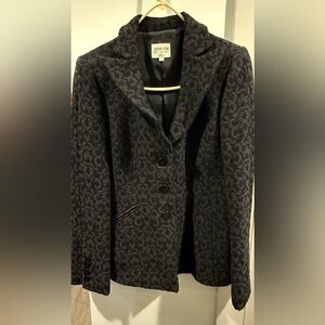 Armani Collezioni Black Textured Blazer